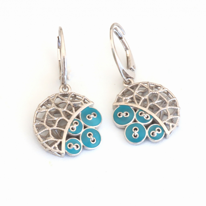 Buttons Circle Earrings silver 2