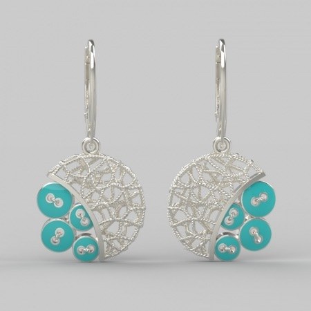 Buttons Circle Earrings silver 3