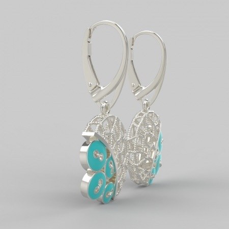 Buttons Circle Earrings silver 4