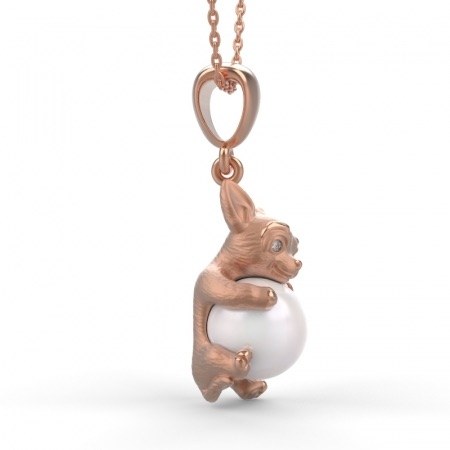 Pendant cheerful puppy silver 925 gilded 2