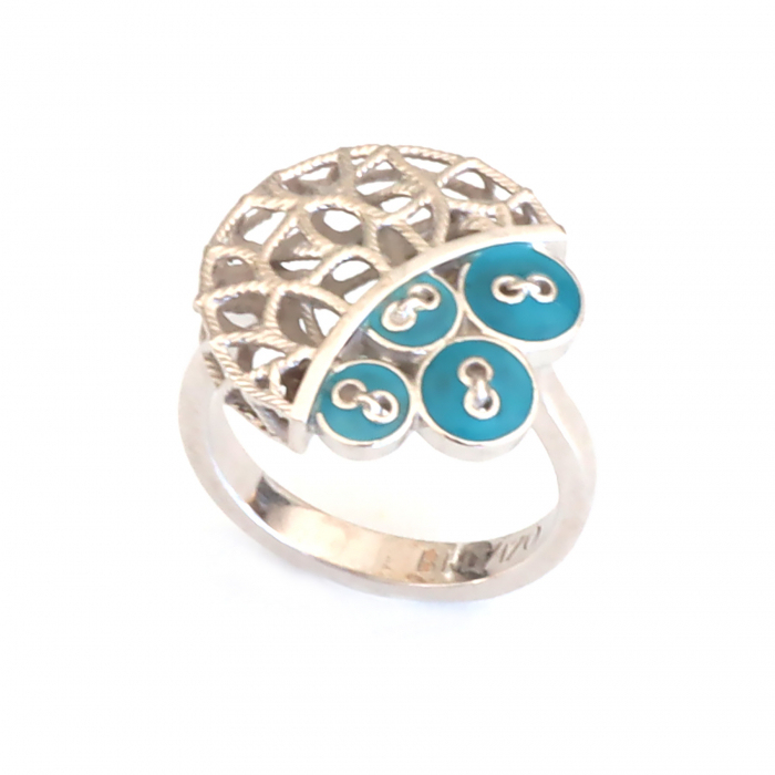 Ring Aquamarine Buttons