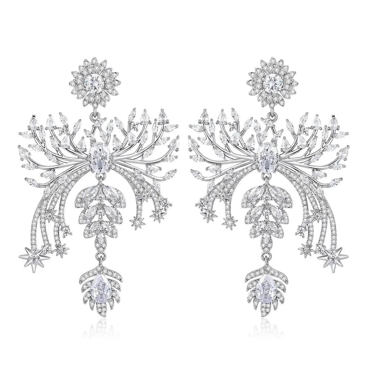 Nature Wood Silver Hearrings